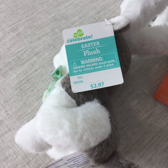 Lot of 3 Way to Celebrate Easter Stuffed Animal Small Puppy Dotted Bow Plush Toy - Picture 3 of 7